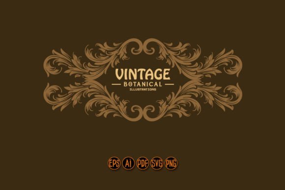 Classic Badge Label Swirl Floral Ornamen: Graphics & Illustrations for Local Branding
