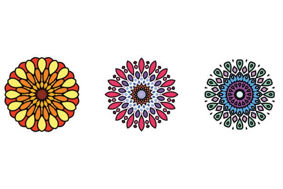 Colorful Floral Mandala Illustration: Graphics & Illustrations for Editorial Impact
