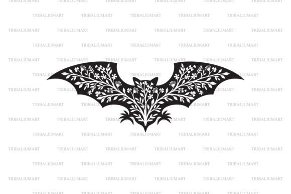 Floral Bat Graphics & Illustrations