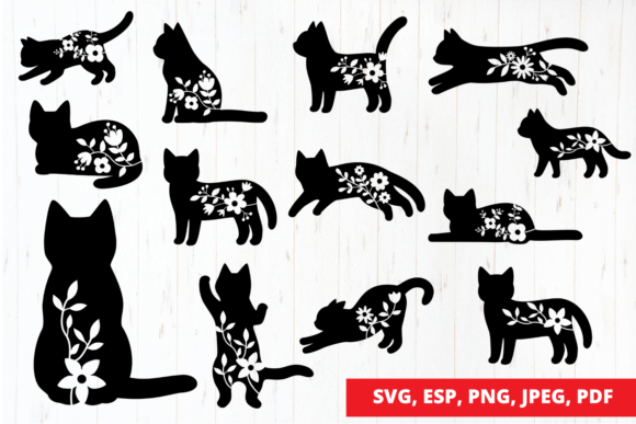 Floral Cat Graphics: Illustration for Brand & Print Projects