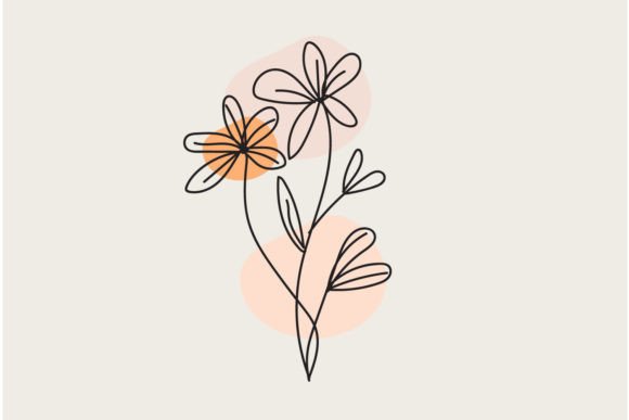 Floral Flower Liner Art