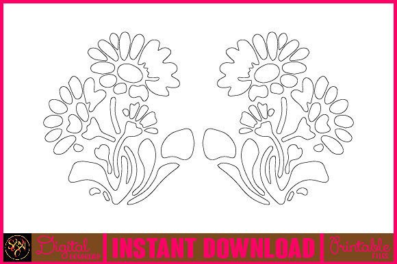 Floral Line Art Flower SVG Elements-15: Free Graphics for Handmade Businesses