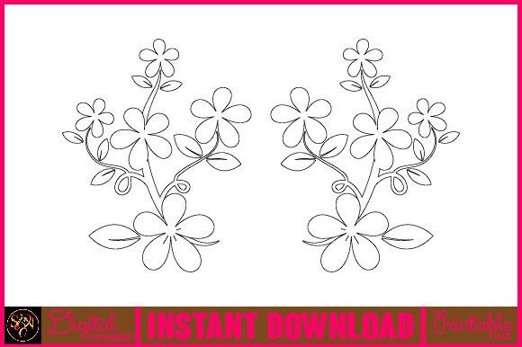 Floral Line Art Flower SVG Elements-26: Free Graphics for Real Design Work