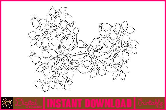 Floral Line Art Flower SVG Elements 43: Graphics Freebies for Sellers