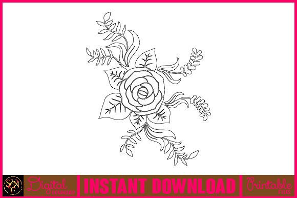 Floral Line Art Flower SVG Elements 57: Graphics Freebies That Deliver