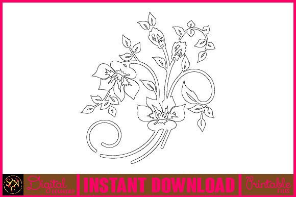 Floral Line Art Flower SVG Elements 58: Graphics Freebies That Feel Handcrafted