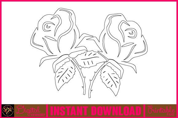 Floral Line Art Flower SVG Elements 64: Graphics & Illustrations