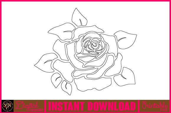 Floral Line Art Flower SVG Elements 66: Graphics & Illustrations for Handmade Brands