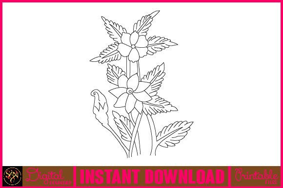 Floral Line Art Flower SVG Elements 73