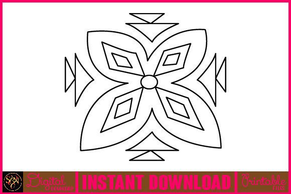 Floral Line Art Flower SVG Elements 89