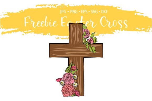 Free Easter Religious Floral Cross Graphics
