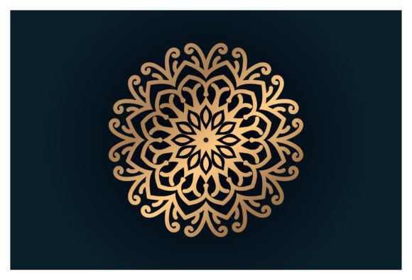 Golden Floral Mandala Arabesque Pattern: Graphics & Illustrations