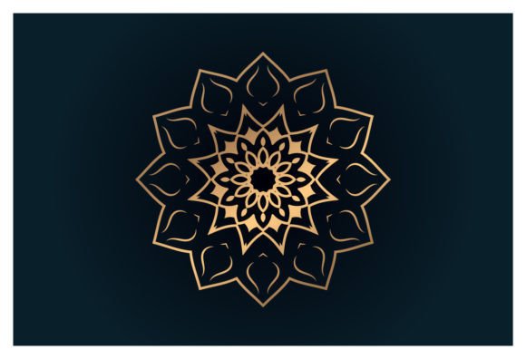 Golden Floral Star Graphics & Illustrations