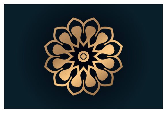 Golden Mandala Design Floral Mandala: Graphics & Illustrations for Editorial Impact