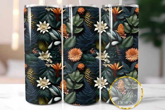 Seamless Skinny Tumbler Floral Design: Graphics & Illustrations