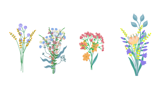 Set Floral Illustration Flower Branch: Graphics Freebies That Earn Their Place
