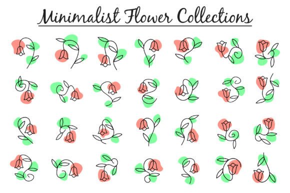 Set of Plant Floral and Leaf Pattern: Graphics & Illustrations